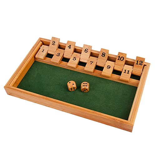 Penlimly Shut The Box Spiel 2 Spieler, Holz Brettspiel Würfelspiel Mathematik Lernspielzeug für Kinder, Brettspiel Familienspiele Reisespiele Barspiele Traditionelle Kneipenspiele für Erwachsene von Penlimly