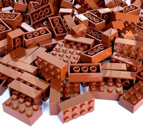 Penny Bricks® 150 Stück Bausteine Brick 2x4 | 100% kompatibel zu Allen Anderen Herstellern, Klemmbausteine einzeln kaufen (Braun) von Penny Bricks