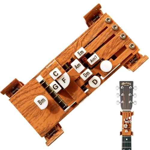 Guitar Chord Pressers Aid, Gitarrenzubehör Anfänger-Gitarrentrainer, Keine Kallusen erforderlich, One-Touch-Akkord-Tool für Gitarrenbegeisterte, Guitar Chord Pressers von Peosaard