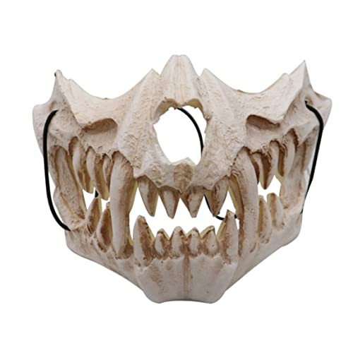 Halloween -Schädelmaske, Halloween -Skelettmaske, gruselige Werwolf Halbschädelmaske, Cosplay -Kostüm halbe Gesichts -Schädel -Schädel -Party -Cosplay -Maske Festival Halbmaske, Scary Mask Halloween von Peosaard