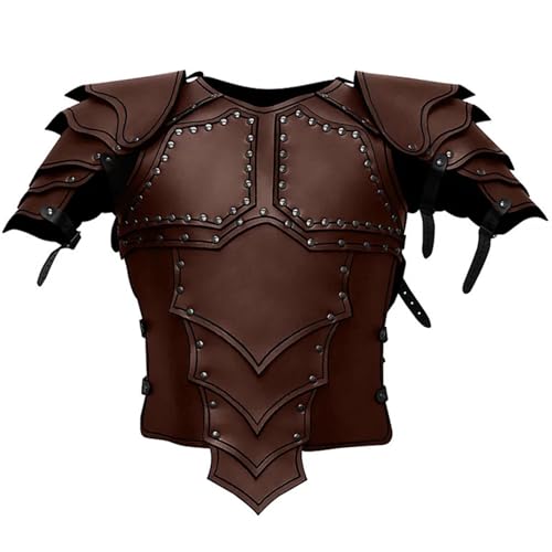 Mittelalterliche künstliche Leder -Brustpanzerung, verstellbare Weste Rüstung, Retro Mercenary Knight Archer Body Armour Cosplay Accessoires für Themenpartyaktivitäten von Peosaard