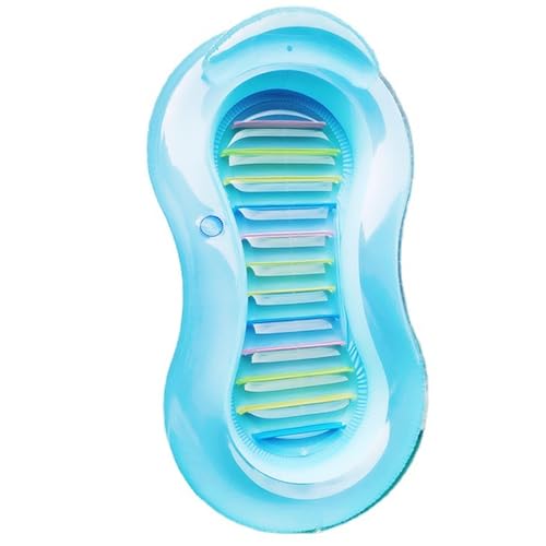 Peosaard Bräunungspoolbett mit Kissen, 71 x 39 x 14 Zoll 8-Form aufblasbare Sonnenliege mit Getränkehalter, tragbarer Blow-Up-Pool schwimmt für Erwachsene Kinder Strand Sonnenbad, Bräunungspool von Peosaard