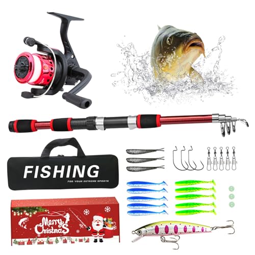 Peosaard Fischerei Adventskalender 2024, 1 Set Fishing Tackle Advent Calender, Fischereikalender Adventskalender 2024, Weihnachts -Countdown -Kalender für Fisher von Peosaard