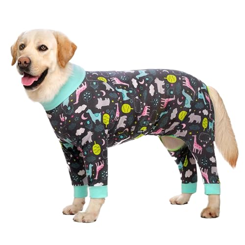 Peosaard Hundechirurgie Erholung Anzug, Hundekastrom -Spay -Onesie, Anti -Lick -Weiche Langarm Hund Pyjamas Jumpsuit, niedlicher Druckhund -Wiederherstellungsanzug für männliche weibliche Hund von Peosaard