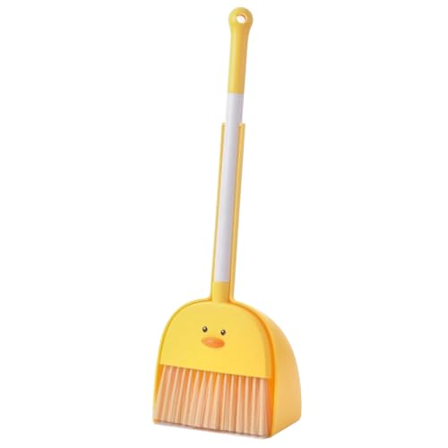 Peosaard Kid Broom und Dustpan Set Cute & Mini Yellow Duck Child Besen und Dustpan Set Educational Housekeeping Bauch von Peosaard