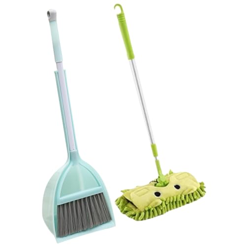 Peosaard Kinderreinigung Spielzeugset, Mini -Kinderbesen, Mopp und Dustpan, das Spielen des Housekeeping -Helfer -Sets, tun von Peosaard