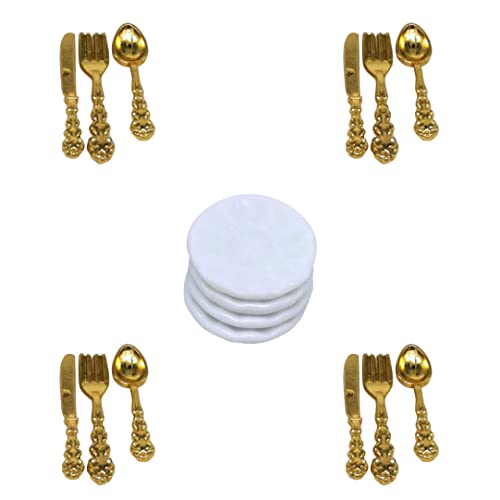 Peosaard Miniaturen Porzellanplatte, Miniaturplatten Set Dollhouse Mini Porzellanplatte mit Slicer -Gabeln Löffel Puppenhauszubehör Gold, Küchenzubehör Peosaard Miniaturen Porzellanplatte, Miniaturplatten Set Dollhouse Mini Porzellanplatte mit Slicer -Gabeln Löffel Puppenhauszubehör Gold, Küchenzubehör von Peosaard