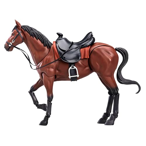 Peosaard Pferdefiguren, Joy Toy Anime -Kollektion Modelle, realistische Pferd Actionfigur, PVC Horse Toys Anime mit potenbarem Gelenk brauner Pferdtier Figuren Sammlung Modelle Geschenk von Peosaard