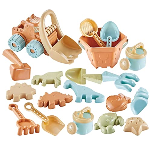 Peosaard Sandformen Strandspielzeug für Kinder, 19pcs Sand Castle Building Kit Sandbox Spielzeug für Kleinkinder, Sandschaufel Rake Tierform für Kid Beach Game Toy von Peosaard