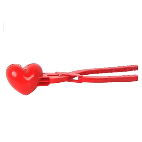 Peosaard Schneeballhersteller Clip, Schneeballhersteller Schneeball Tongs Herz Schneeballhersteller Winterform Plastik Sandball Werkzeug Clip Kinder Spielzeug Outdoor, Schneeball Clip, rot von Peosaard