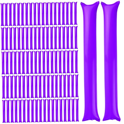 Peosaard Thunder Sticks 100 PCs Boom Stick aufblasbare Spirit Sticks Cheerleading Plastic Boom Stick Lärmmacher für Sportveranstaltungen Tanz Basketball Fußball Purple Boom Boom Stick von Peosaard