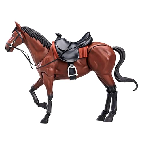 Pferdestatue, realistische Pferdemaktion Figur, PVC Horse Toys Anime mit potenbarem Gelenk, Brown Horse Animal Figuren Sammlung Modelle Geschenk/8x5 von Peosaard