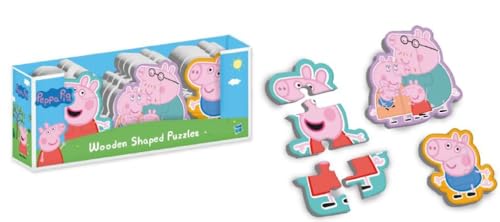 3er Set Peppa Pig Holzpuzzle - Kleinkindpuzzle für Jungen & Mädchen ab 18 Monaten mit leicht zu greifenden Teilen - Enthält Peppa, Georg & Familie 3er Set Peppa Pig Holzpuzzle - Kleinkindpuzzle für Jungen & Mädchen ab 18 Monaten mit leicht zu greifenden Teilen - Enthält Peppa, Georg & Familie von Peppa Pig