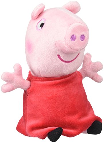 Jazwares 92661 - Peppa Wutz Peppa Kuscheltier mit Sound, Weiche Plüschfigur ca. 15 cm groß, Plüsch Figur zum Schlafen, Stofftier zum Spielen, Original Peppa Pig Plüschtier für Kinder ab 18 Monate von Peppa Pig