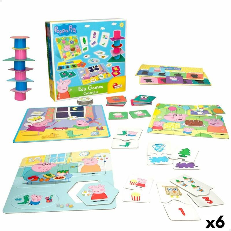 Lernspiel Peppa Pig Edu Games Collection 24,5 x 0,2 x 24,5 cm (6 Stück) 10 in 1 von Peppa Pig