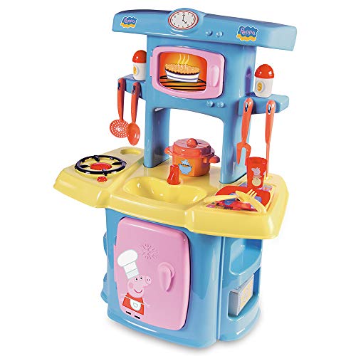 Smoby Mi Cocina Peppa Pig Wutz Ecoiffier Kinderküche mit 13 Zubehörteilen, 100% offizielles Lizenzprodukt, für Jungen und Mädchen ab 18 Monaten (1711), bunt, 60.5 x 42.7 x 24.6 von Smoby