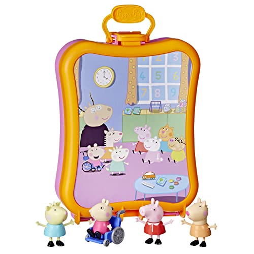 peppa pig F3779FF2 Peppa's Club Friends Case Vorschulspielzeug, Enthält 4 Figuren, Features Griff für Unterwegs Spaß, ab 3 Jahren, Multi von Peppa Pig