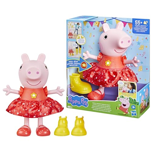 Peppa Pig, Puppe La fête aux pfützen de Schlamm, französische Version, Rosa von Peppa Pig