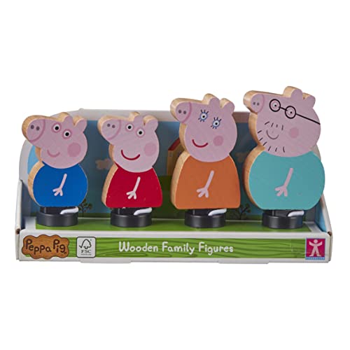 Peppa Pig 07628 Peppa Familienfiguren aus Holz, Mehrfarbig von Peppa Pig