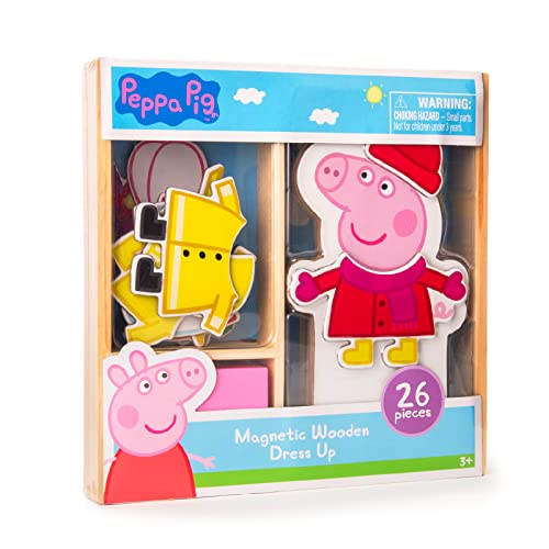 Peppa Pig Magnetic Wooden Dress-UP Set, FSC Wood, Wooden Toys, Preschool Dress UP DOLL von Peppa Pig