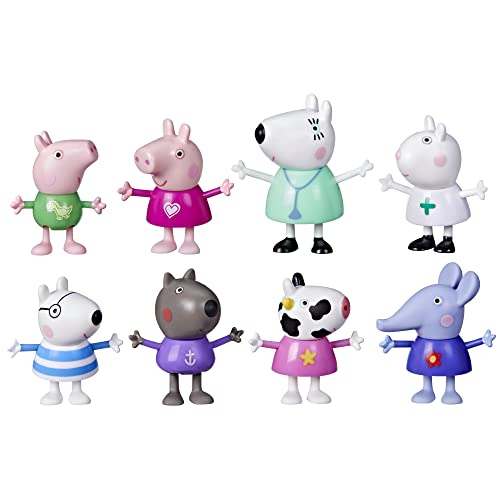 Peppa Pig Dr. Polar Bears Besuch bei Peppa und ihren Freunden Figurenpack, Vorschulspielzeug, enthält 8 Figuren, ab 3 Jahren[Exklusiv bei Amazon] von Peppa Pig
