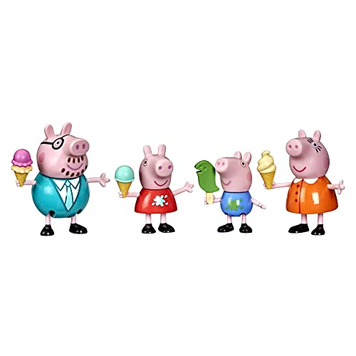 Peppa Pig Familie Wutz geht EIS Essen, Figuren 4er-Pack Spielzeug, 4 Figuren der Familie Wutz mit Eiscreme, ab 3 Jahren, F3762, Multi von Peppa Pig