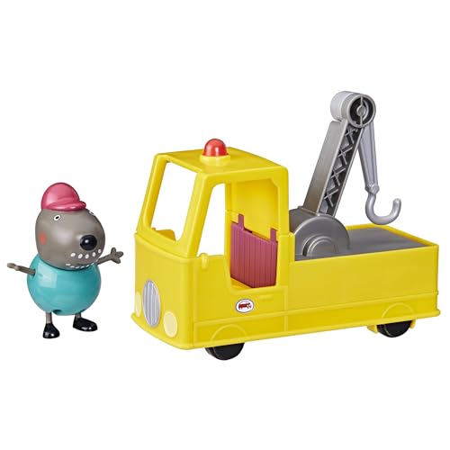 Peppa Pig Opa Kläffs Abschleppwagen, Spielzeugauto mit Abschlepphaken und Spielfigur um Autos zu ziehen, Weihnachtsspielzeug für Kinder ab 3 Jahren von Peppa Pig