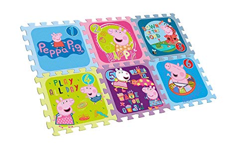 Peppa Pig PP17002 Kids Licensing KD-PP17002 Spiel-und Fitnessmatten, Mehrfarbig, Stück Peppa Spielmatten und Turnhallen, 6 Unidad (Paquete de 1) von Peppa Pig