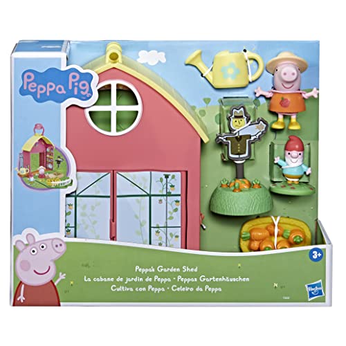 Peppa Pig Peppa’s Adventures Peppas Gartenhäuschen Spielset, enthält 1 Figur, 5 Accessoires, mit Tragegriff für unterwegs, ab 3 Jahren geeignet, F36585L0 von Peppa Pig