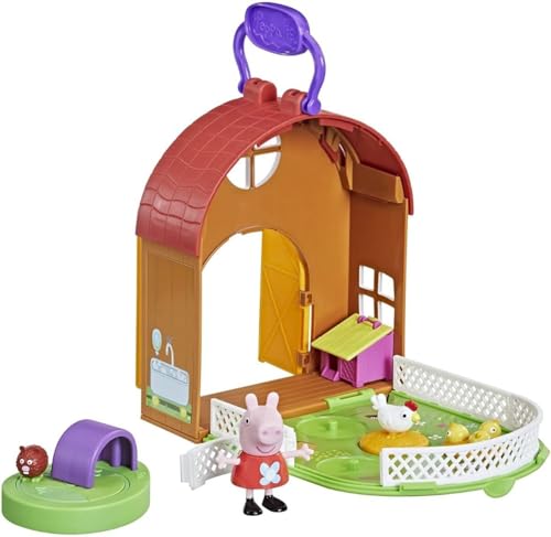 Peppa Pig Peppa’s Adventures Peppas Streichelzoo Spielset, Vorschulspielzeug, enthält 1 Figur und 4 Accessoires, ab 3 Jahren geeignet von Peppa Pig