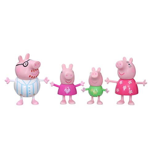 Peppa Pig Peppa’s Adventures Schlafenszeit bei Familie Wutz, Figuren 4er-Pack Spielzeug, 4 Figuren der Familie Wutz in Schlafanzügen, ab 3 Jahren von Peppa Pig