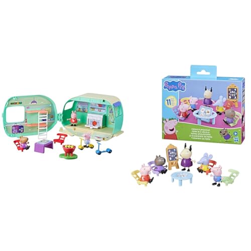 Peppa Pig Peppas Wohnanhänger Spielset & Peppas Spielgruppe Spielset von Peppa Pig