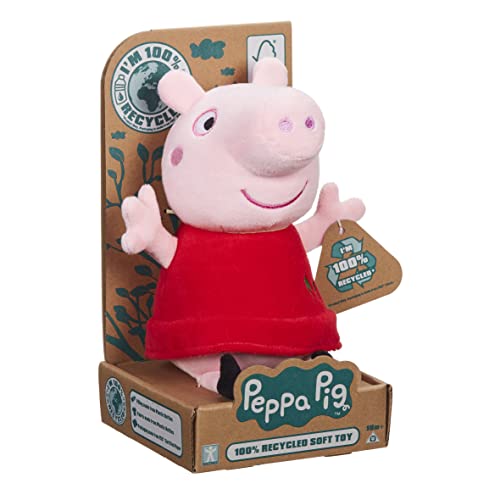 Peppa Pig Red Dress Peppa Stofftier 100% Recycelte Materialien Geschenk Nachhaltiges Spielzeug Supersoft Plüsch von Peppa Pig