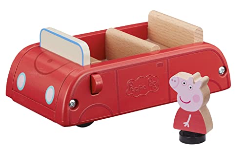 Peppa Pig Wooden Red Car, Push Along Vehicle, Imaginative Play, Preschool Toys, fsc Certified, Sustainable Toys, Gift for 2-5 Years Old von Peppa Pig