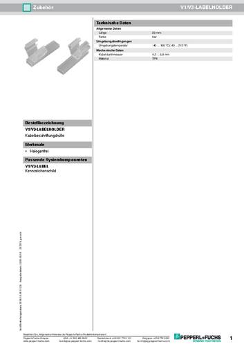 Pepperl+Fuchs 213379 V1/V3-LABELHOLDER Beschriftungsschild Klar von Pepperl+Fuchs