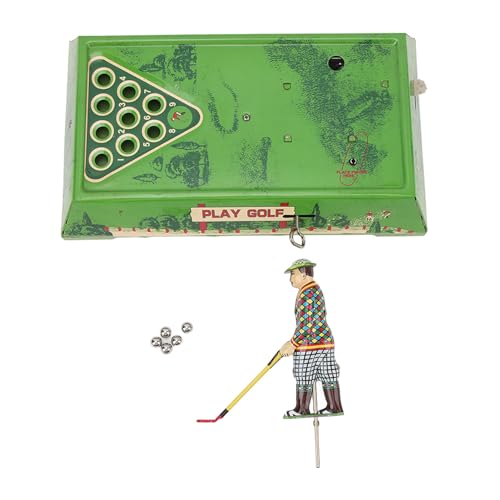 PerGar Uhrwerk Vintage Spielzeug, GolfIndoor Spiele Wind Up GolfSpielzeug, Weißblech Retro Spielen mit 5 Stahlkugeln, für Weihnachten GeburtstagGeschenk von PerGar