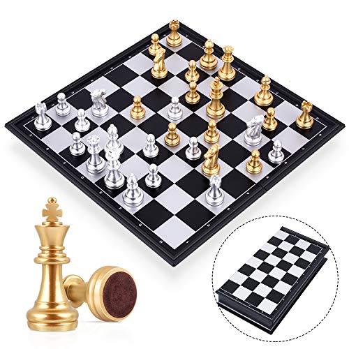 Peradix Schachspiel aus Holz - Magnetisch Schachbrett Schach Klappbar  Handgefertigt Wooden Chess Set mit Schachfiguren groß Reisenschach für  Kinder und Erwachsene 35 * 35 cm: : Spielzeug