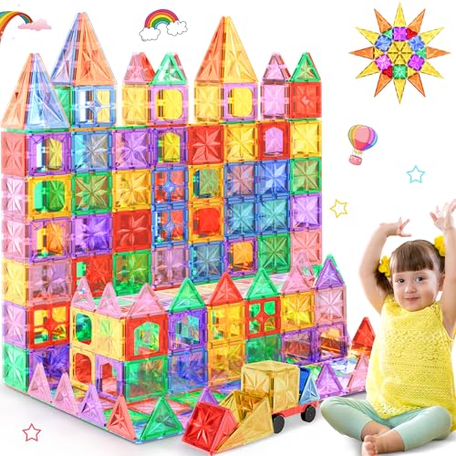 Perbabe Magnetische Fliesen für Kinder 42 Stück, 3D STEM Montessori Spielzeug für Kinder im Alter von 3 4 5 6 7 8 Jahren von Perbabe