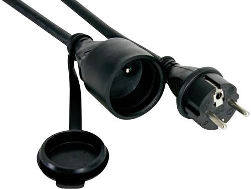 Perel EC01.5R15STBHQ Strom Verlängerungskabel 16A Schwarz 1.50m H05RR-F 3G 1,5mm² von Perel