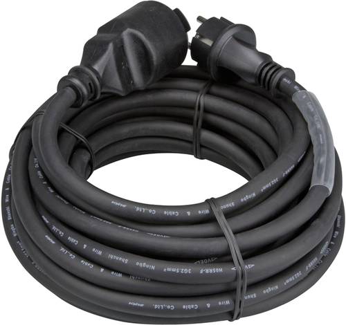 Perel EC10R25STBHQ Strom Verlängerungskabel 16A Schwarz 10.00m H05RR-F 3G 2,5mm² von Perel