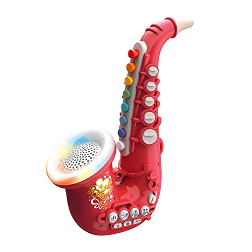 Kinder Trompete/Saxophon/Klarinette Kind Geschenk Mini Saxophon Musical Spielzeug Baby Spielen Werkzeug Kinder Simulation Instrument , Saxophon Rot von Perfeclan
