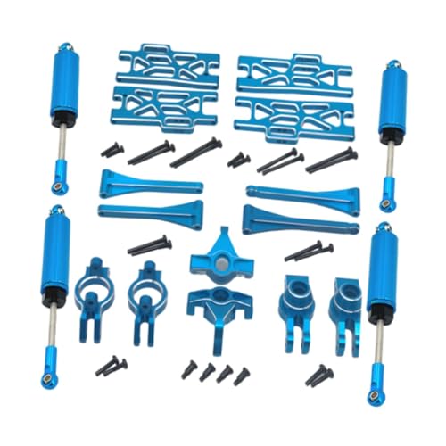 Perfeclan 1/10 1/12 RC Auto Upgrade Set Vordere und Hintere Stoßdämpfer Ersetzen Teile Vordere Lenkung Tasse für Wltoys Fahrzeuge LKW Modell, BLAU von Perfeclan