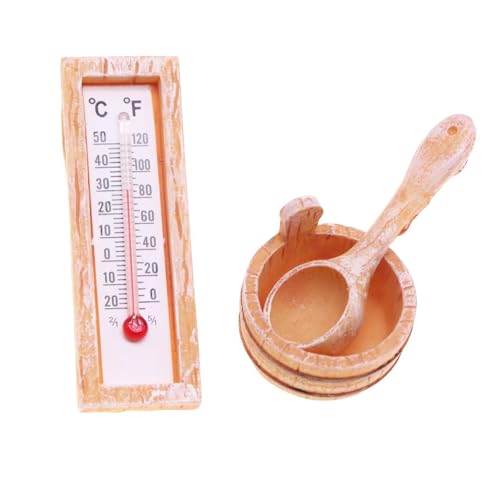 Perfeclan 1/12 Puppenhaus-Saunafass, Puppenzubehör, Holzspielzeug, DIY-Bastelarbeiten, Mini-Simulationsthermometer für Puppenhaus-Mikrolandschaft Perfeclan 1/12 Puppenhaus-Saunafass, Puppenzubehör, Holzspielzeug, DIY-Bastelarbeiten, Mini-Simulationsthermometer für Puppenhaus-Mikrolandschaft von Perfeclan
