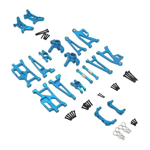 Perfeclan 1/14 RC Auto Metall Upgrade Kits Vorne Hinten Spurstange R Pins Lenkung Tassen für 14210 DIY Modifizierte RC Hobby Auto, Blau von Perfeclan