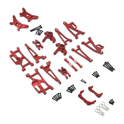 Perfeclan 1/14 RC Auto Metall Upgrade Kits Vorne Hinten Spurstange R Pins Lenkung Tassen für 14210 DIY Modifizierte RC Hobby Auto, Rot von Perfeclan