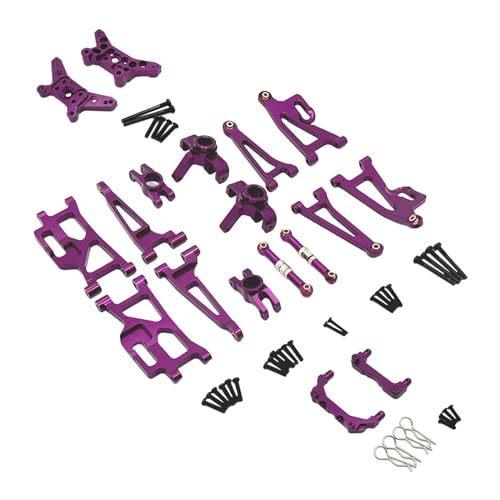 Perfeclan 1/14 RC Auto Metall Upgrade Kits Vorne Hinten Spurstange R Pins Lenkung Tassen für 14210 DIY Modifizierte RC Hobby Auto, violett von Perfeclan