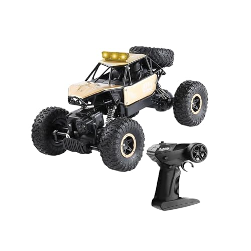 Perfeclan 1/16 RC Crawler Auto RC Truck Sport Race Climbing Truck Wiederaufladbares Hochgeschwindigkeits-Rennauto Kletterfahrzeug für Kinder Erwachsene Geschenk, Gold von Perfeclan