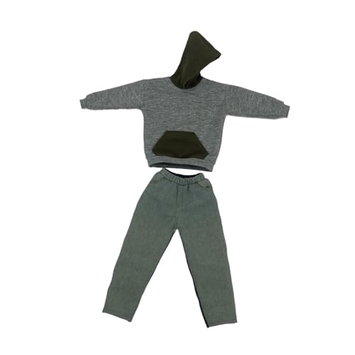 Perfeclan 1/6 Figur Puppe Kleidung Anzug Kleidung Jeans Rollenspiel Spielzeug Kinder Geschenke Figur Kostüm für 12 Zoll Actionfigur, Grau von Perfeclan