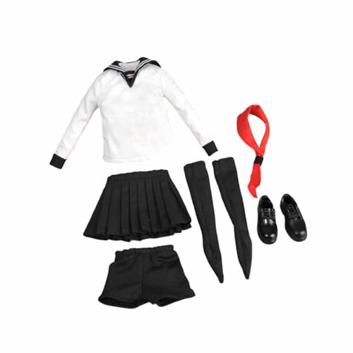 Perfeclan 1/6 weibliche Schuluniform Set Action Figur Kleidung Stilvolle Damen Kleidung Rock für 12 Zoll BJD Puppe Weibliche Figuren verkleiden von Perfeclan