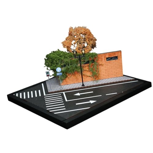 Perfeclan 1/64 Auto-Szenenmodell, DIY-Hintergrund, Parkplatz-Landschaft, Straßen-Hintergrundtafel für winzige Figuren aus Druckguss, Fahrzeug-Ornament von Perfeclan